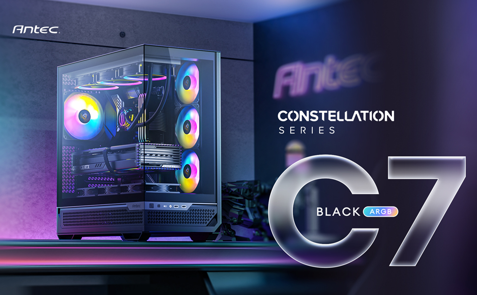 Antec C7 ARGB, RTX 40 GPU Support, 4 x 120mm ARGB PWM Fans